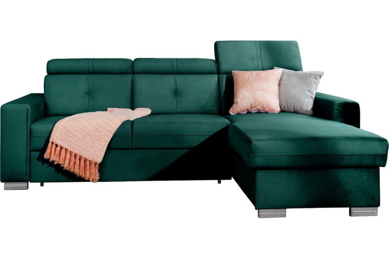 Trent Bäddsoffa m. Divan med Förvaring 3-sits - Mörkgrön - Bäddsoffa - Bäddsoffa divan