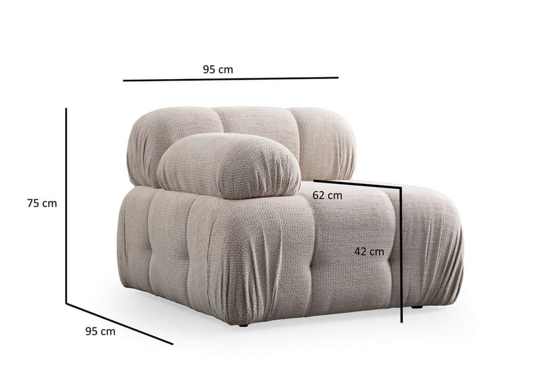 Bengul Soffa med Divan 2-sits - Cream - Möbler - Soffa - Divansoffor & schäslongsoffa