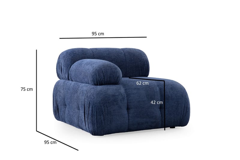 Bengul Soffa med Divan 3-sits - Blå - Möbler - Soffa - Divansoffor & schäslongsoffa