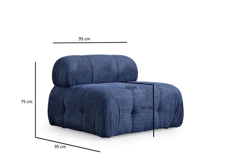 Bengul Soffa med Divan 3-sits - Blå - Möbler - Soffa - Divansoffor & schäslongsoffa