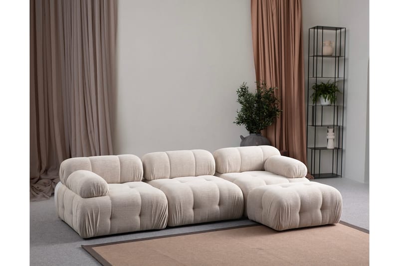 Bengul Soffa med Divan 3-sits - Cream - Möbler - Soffa - Divansoffor & schäslongsoffa