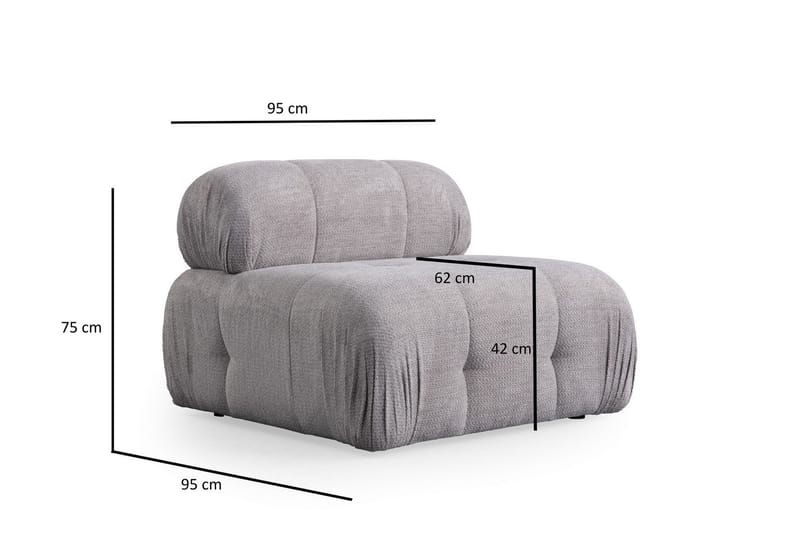 Bengul Soffa med Divan 3-sits - Ljusgrå - Möbler - Soffa - Divansoffor & schäslongsoffa