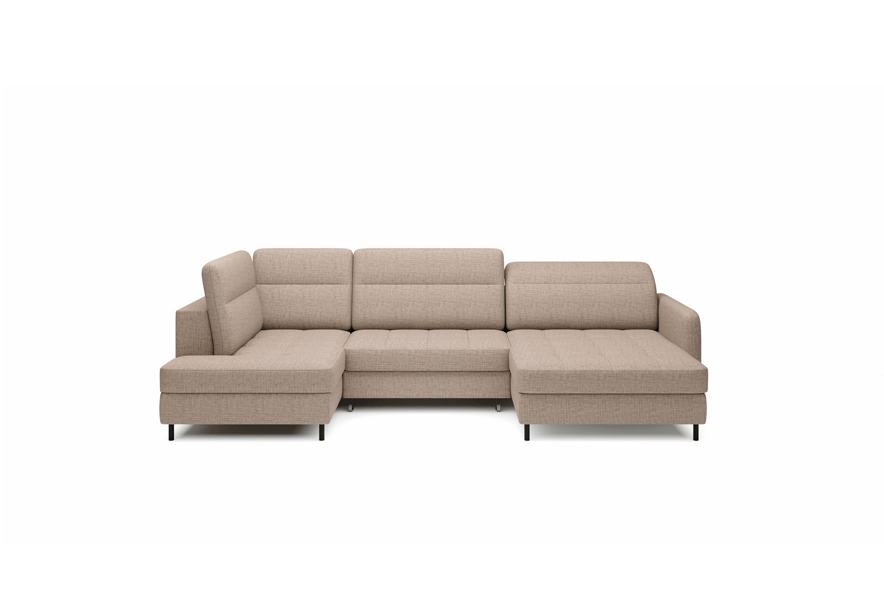 Berrto Soffa med Divan och Schäslong 5-sits - Beige U-soffa