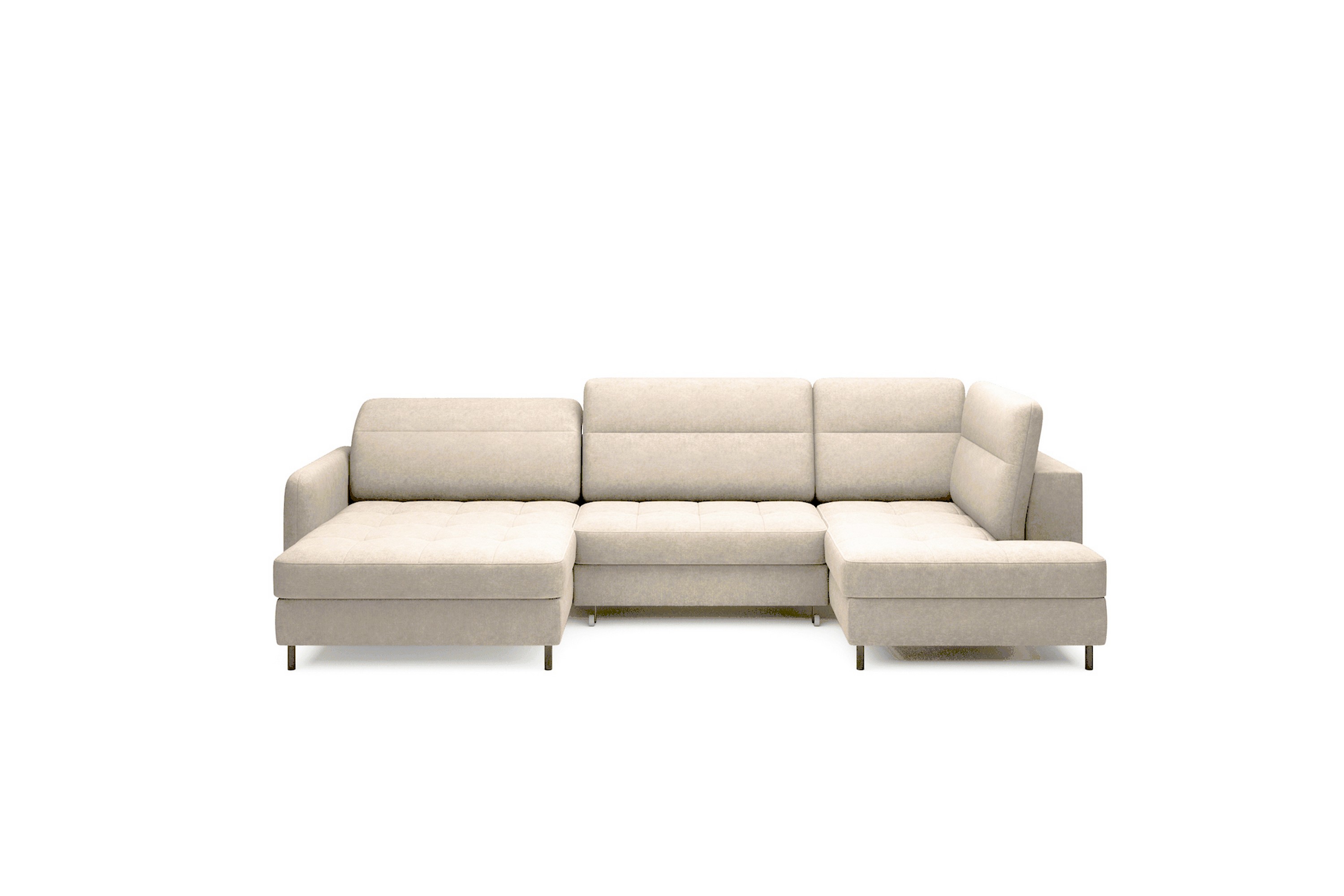 Berrto Soffa med Divan och Schäslong 5-sits - Beige U-soffa