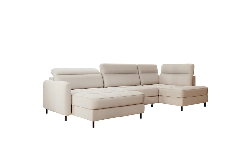 Berrto Soffa med Divan och Schäslong 5-sits - Beige - U-soffa