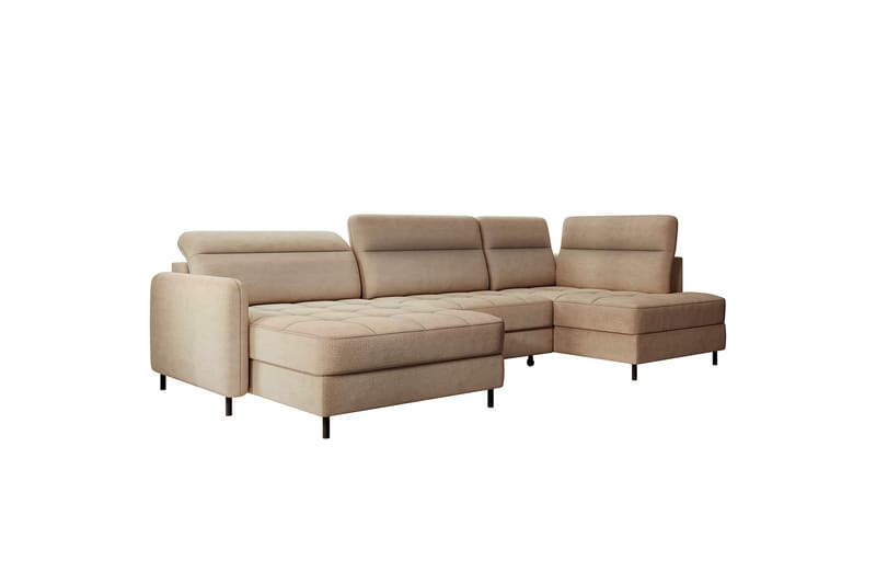 Berrto Soffa med Divan och Schäslong 5-sits - Beige - U-soffa