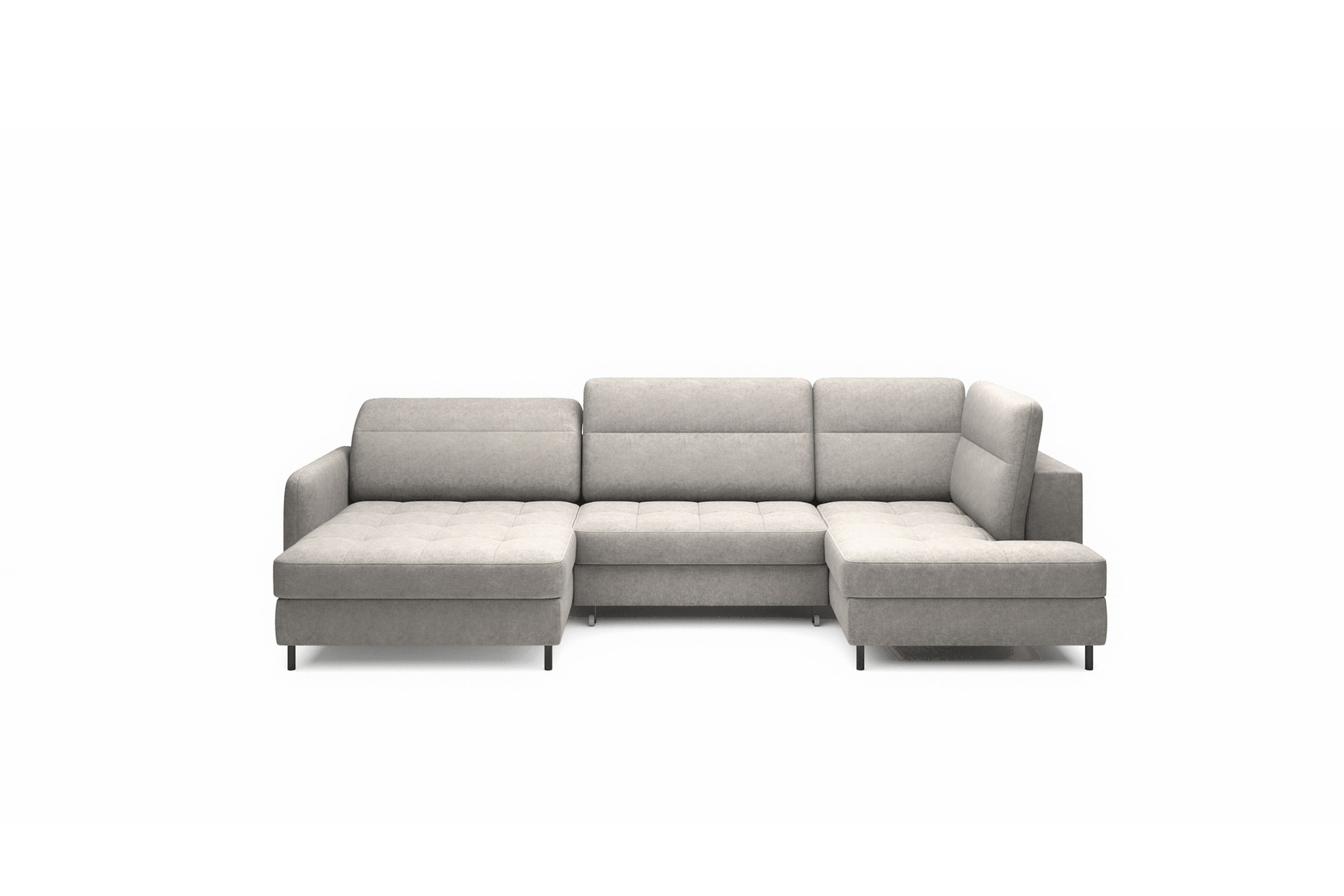 Berrto Soffa med Divan och Schäslong 5-sits - Beige U-soffa