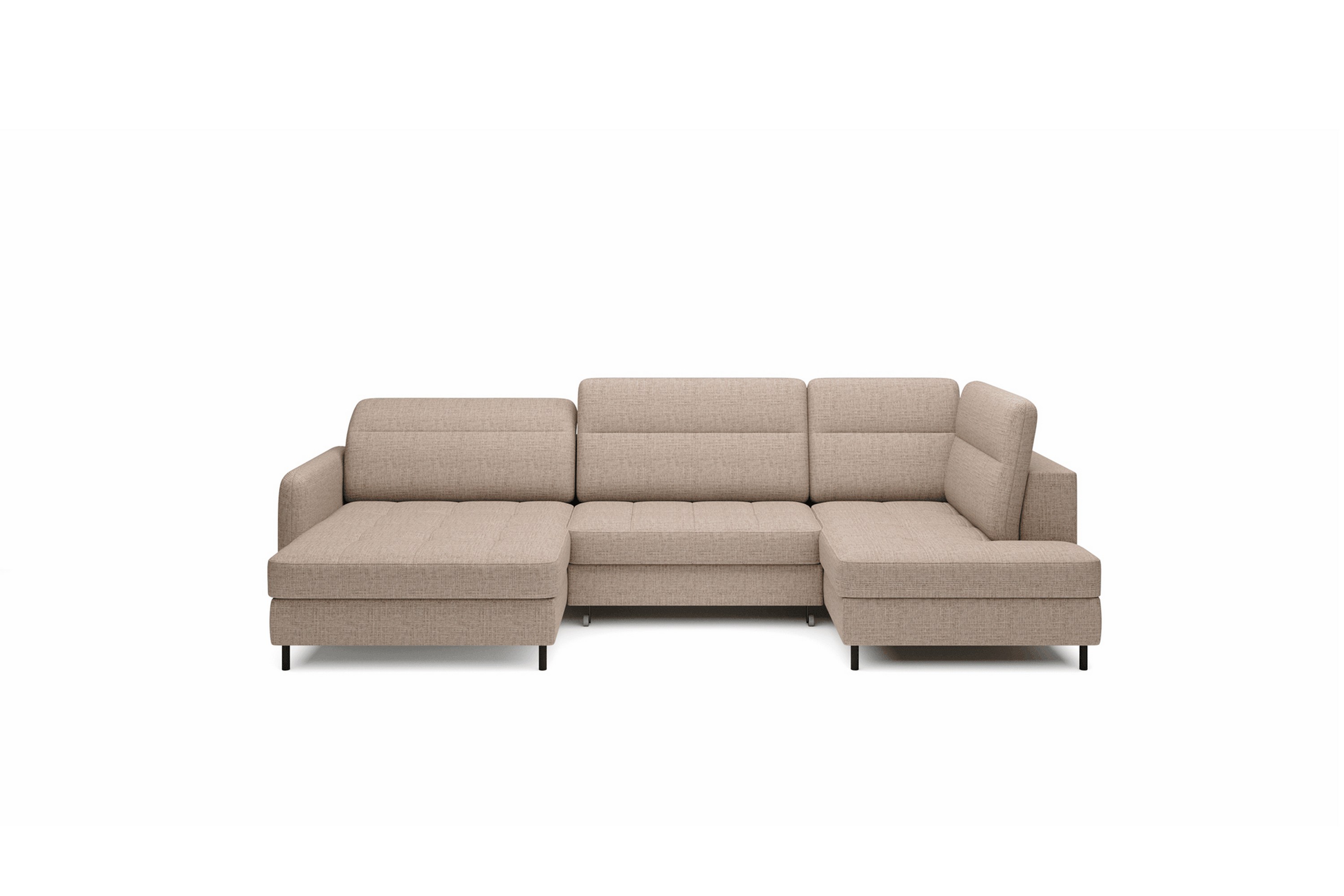 Berrto Soffa med Divan och Schäslong 5-sits - Beige U-soffa