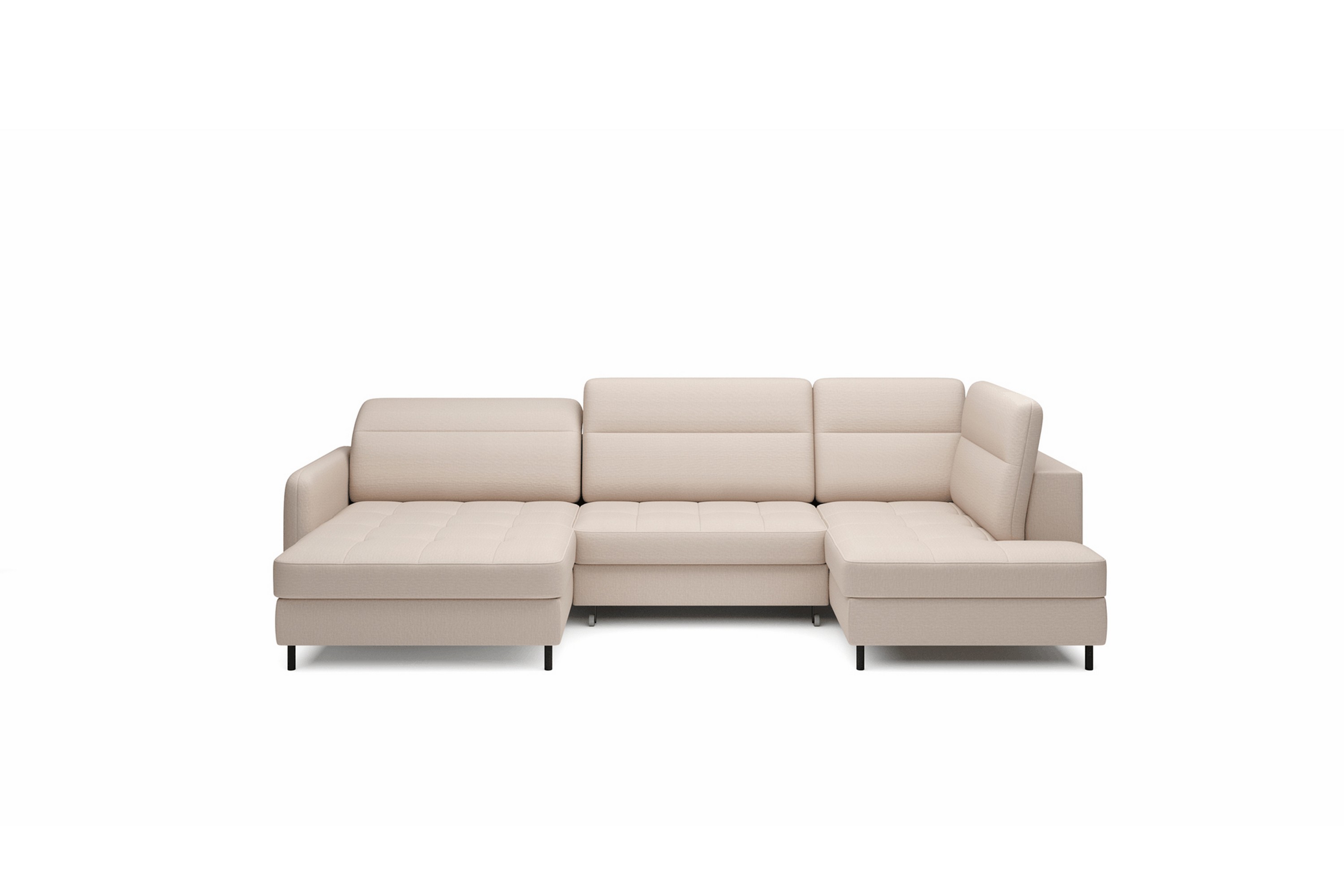 Berrto Soffa med Divan och Schäslong 5-sits - Beige U-soffa