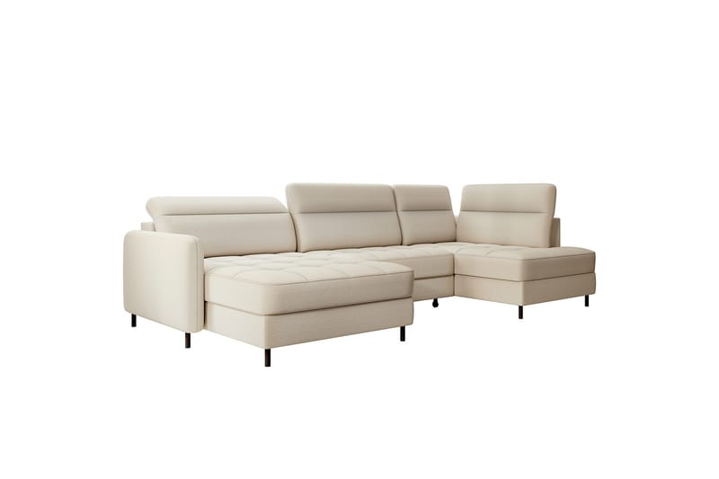 Berrto Soffa med Divan och Schäslong 5-sits - Beige - U-soffa