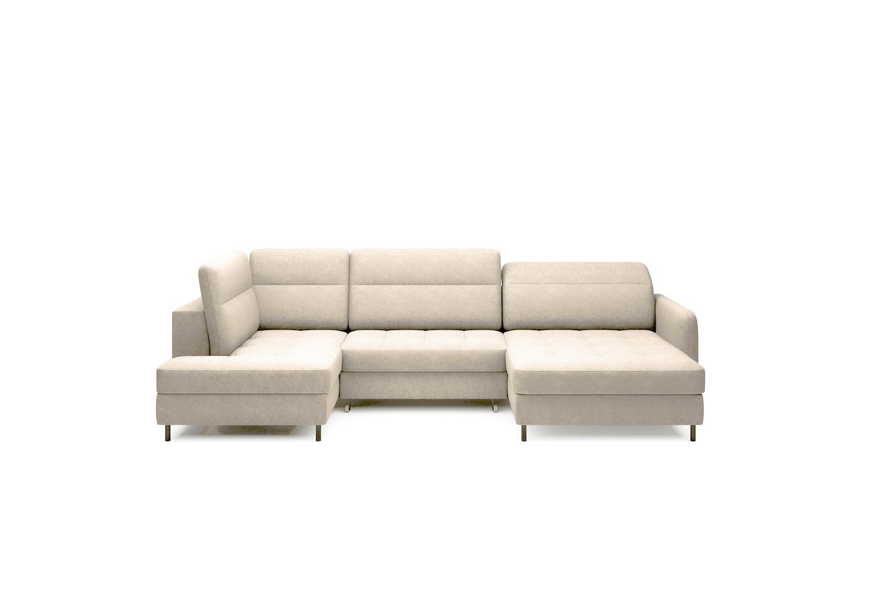 Berrto Soffa med Divan och Schäslong 5-sits - Beige U-soffa