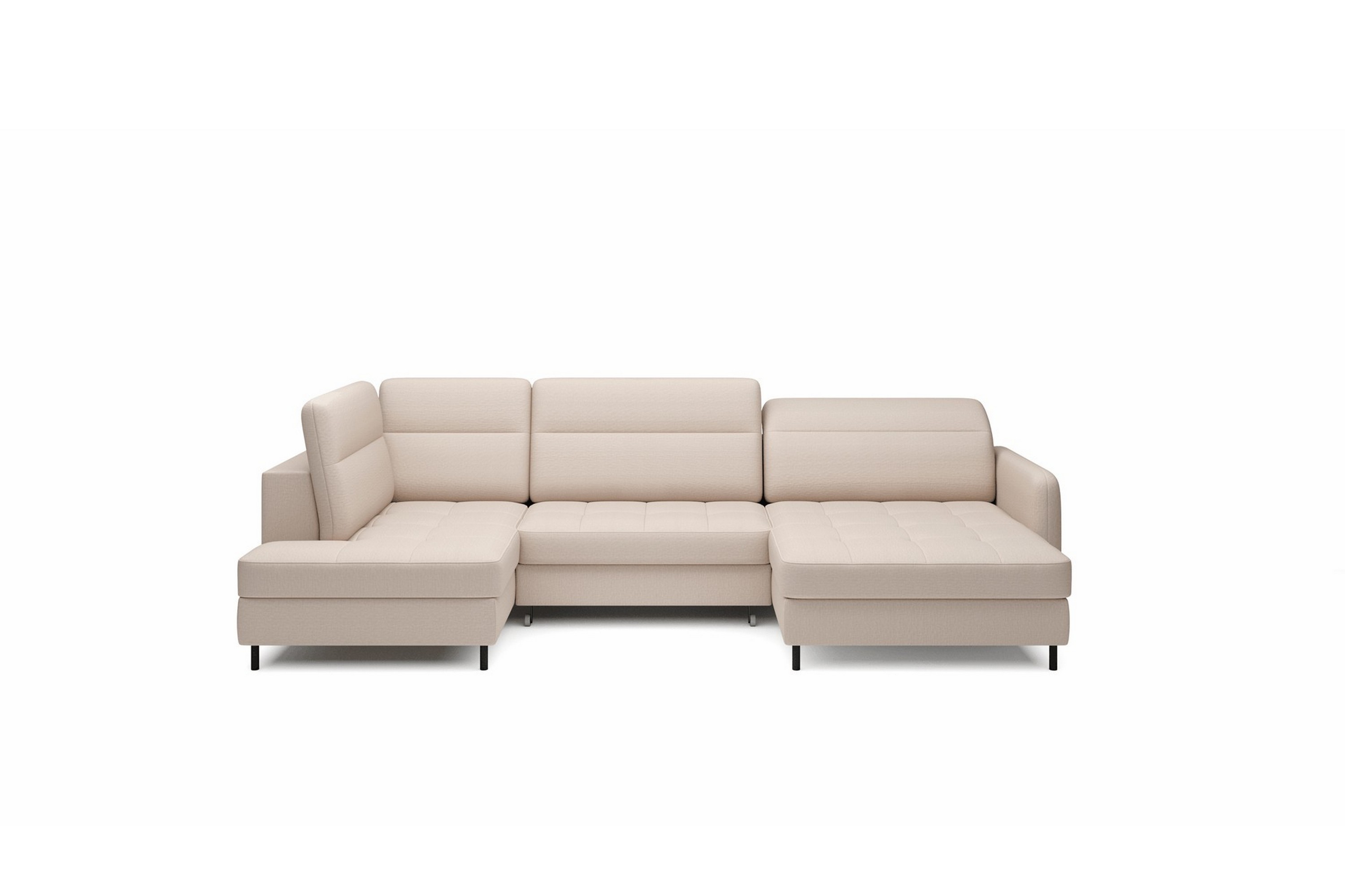 Berrto Soffa med Divan och Schäslong 5-sits - Beige U-soffa