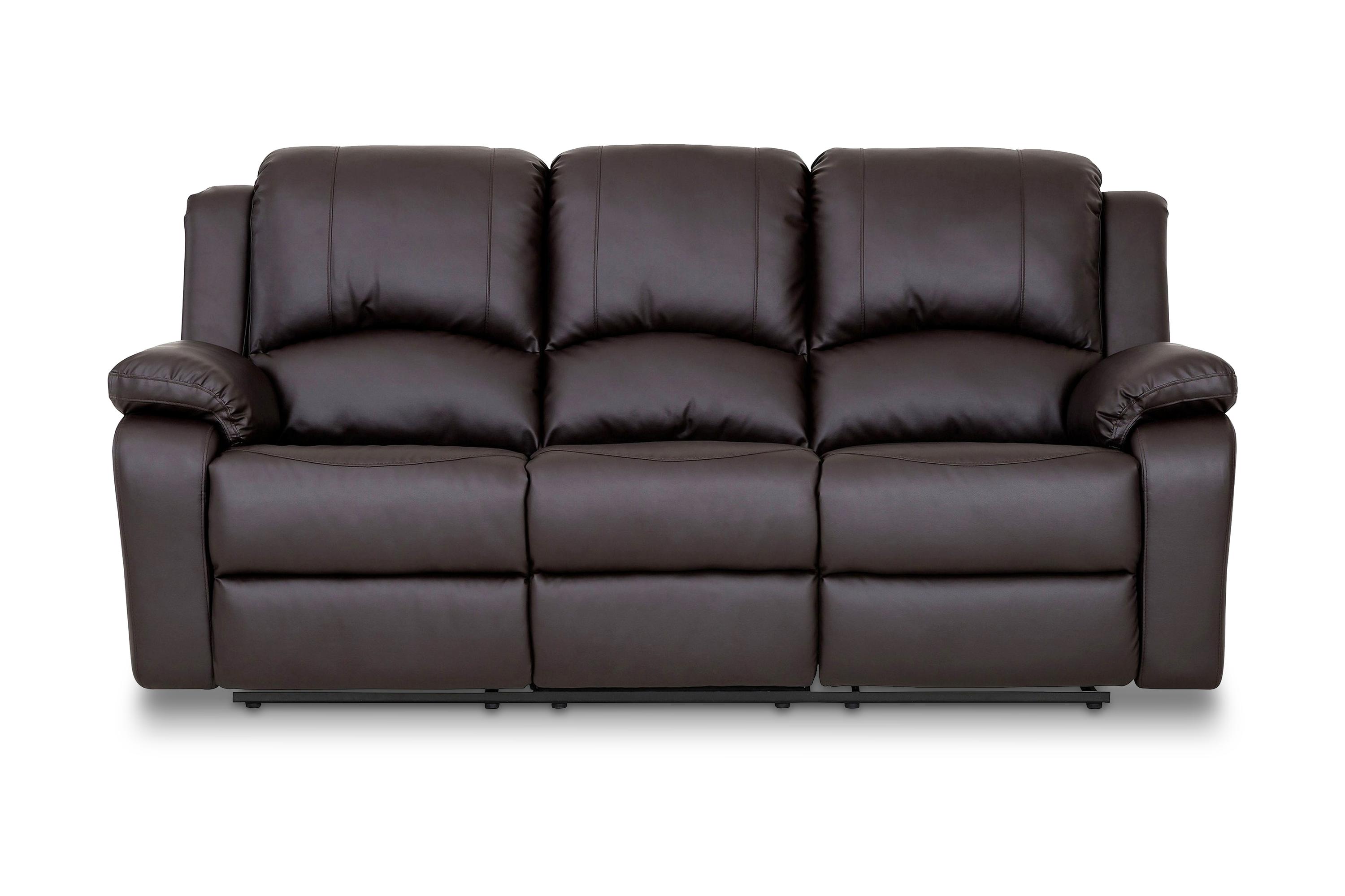 Norbo Reclinersoffa 3-sits Konstläder - Brun 3 sits biosoffa & reclinersoffa