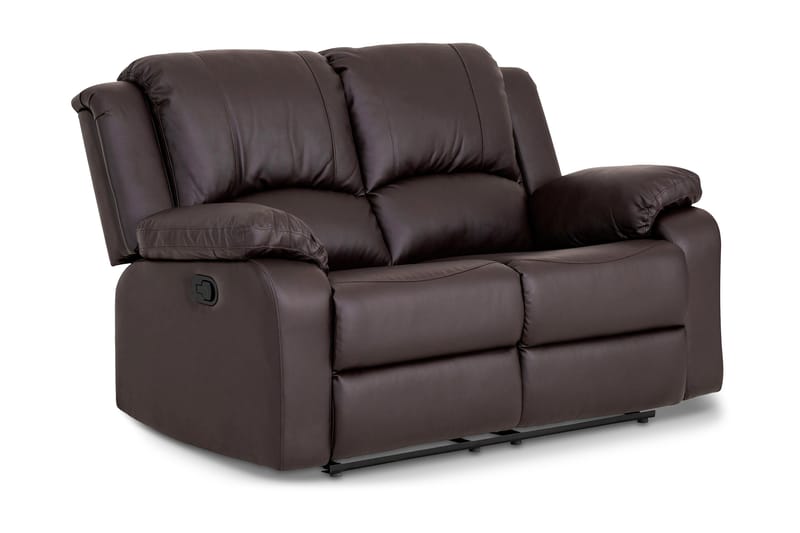 Norbo Liten Reclinersoffa 2-sits Konstläder - Fällbar soffa - Biosoffa - Brun - Möbler - Soffa - Biosoffa & reclinersoffa - 2 sits biosoffa & reclinersoffa