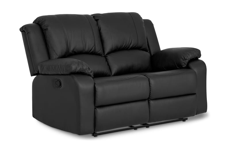 Norbo Liten Reclinersoffa 2-sits Konstläder - Fällbar soffa - Biosoffa - Svart / Mörk - Möbler - Soffa - Biosoffa & reclinersoffa - 2 sits biosoffa & reclinersoffa