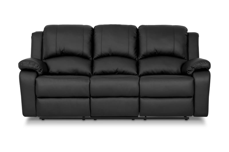 Norbo Skön Reclinersoffa 3 sits Konstläder - Fällbar soffa - Biosoffa - Svart - Möbler - Soffa - Biosoffa & reclinersoffa