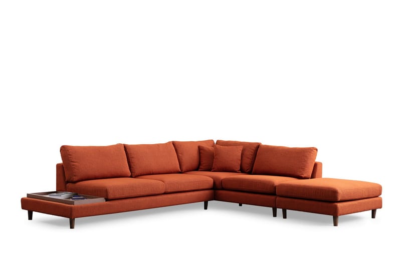 Brigid 4-sits Soffa med Divan - Orange - Möbler - Soffa - Divansoffor & schäslongsoffa