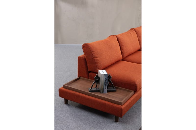 Brigid 4-sits Soffa med Divan - Orange - Möbler - Soffa - Divansoffor & schäslongsoffa