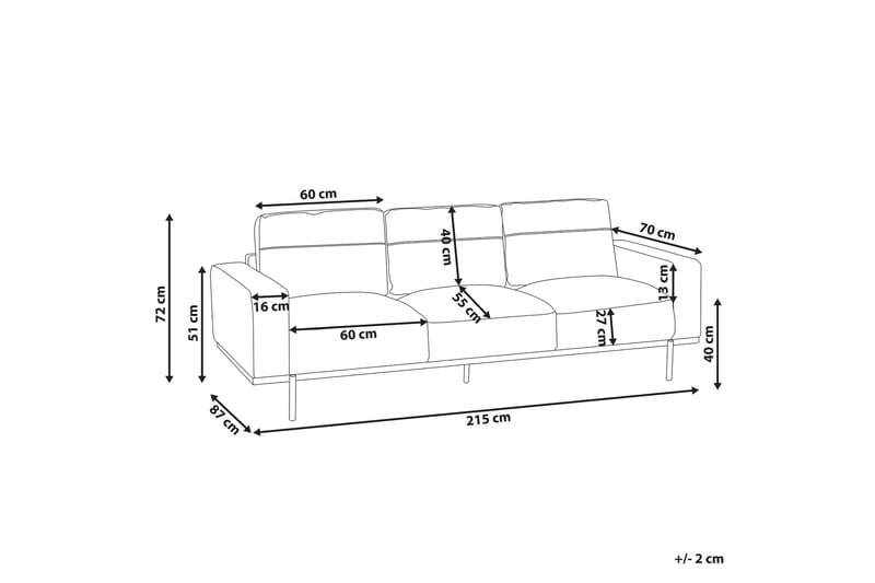 Bruna Soffa 3-sits - Beige - Möbler - Soffa - 3 sits soffa