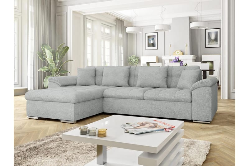 Camior Soffa med Divan 3-sits - Grå - Möbler - Soffa - Divansoffor & schäslongsoffa