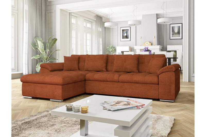 Camior Soffa med Divan 3-sits - Orange - Möbler - Soffa - Divansoffor & schäslongsoffa