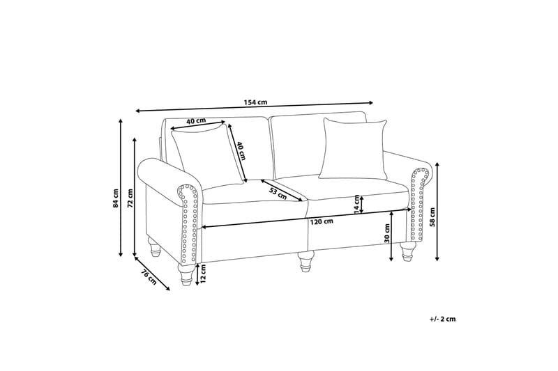 Cher Soffa 2-sits - Beige/Mörkt trä - Möbler - Soffa - 2 sits soffa