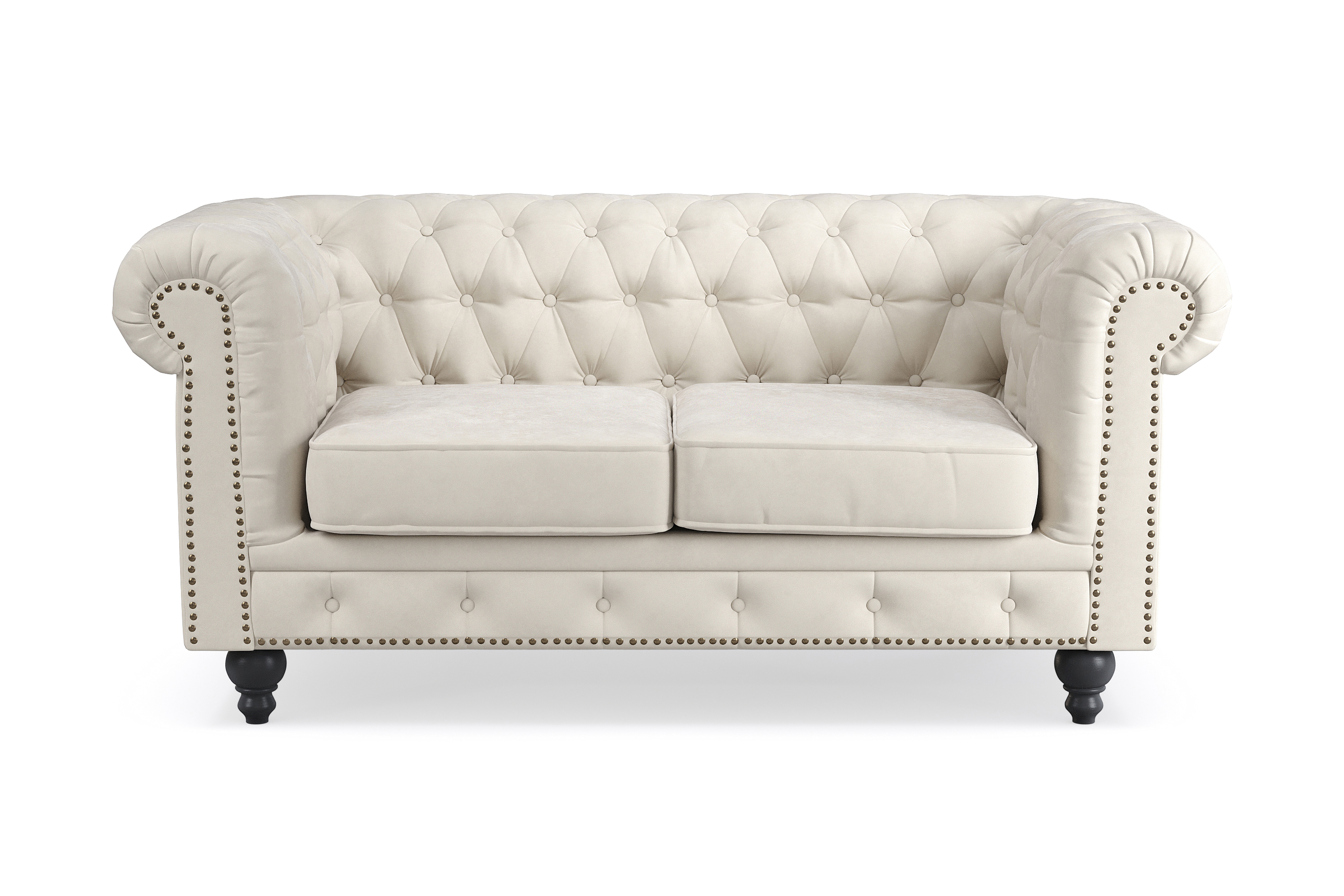 Chesterfield Deluxe 2-sits Soffa - Beige 2 sits soffa