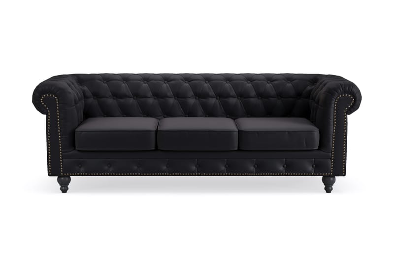 Chesterfield Deluxe 3-sits Soffa - Svart - Möbler - Soffa - 3 sits soffa