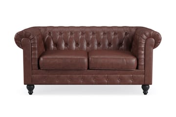 Chesterfield Lyx 2-sits Djup soffa konstläder