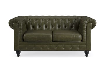 Chesterfield Lyx 2-sits Djup Soffa konstläder