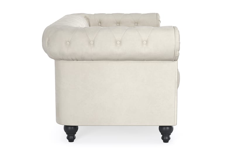 Chesterfield Lyx 2-sits Sammetssoffa - Liten djup soffa - Beige Sammet - Möbler - Soffa - 2 sits soffa