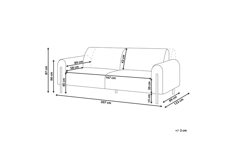 Christa Soffa 3-sits - Beige/Svart - Möbler - Soffa - 3 sits soffa