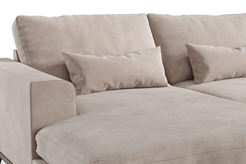 Copenhagen Stor U Soffa Sammet med Divan och Schäslong Höger - Beige - Möbler - Soffa - U-soffa