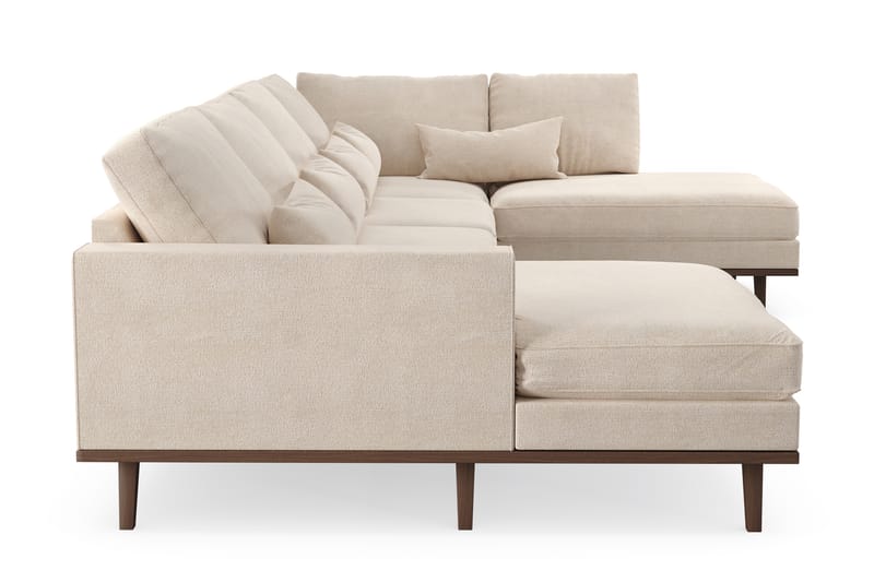 Copenhagen Stor U Soffa Sammet med Divan och Schäslong Höger - Beige - Möbler - Soffa - U-soffa