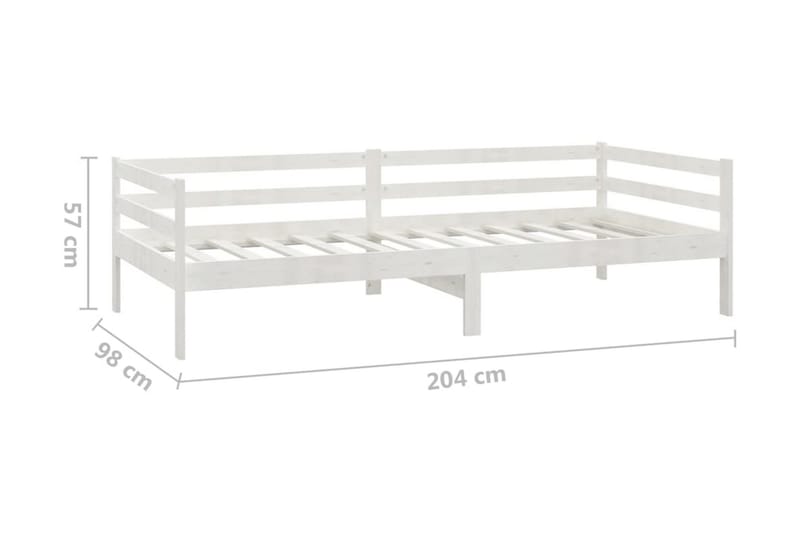 Dagbädd med madrass 90x200 cm vit massiv furu - Vit - Dagbäddar