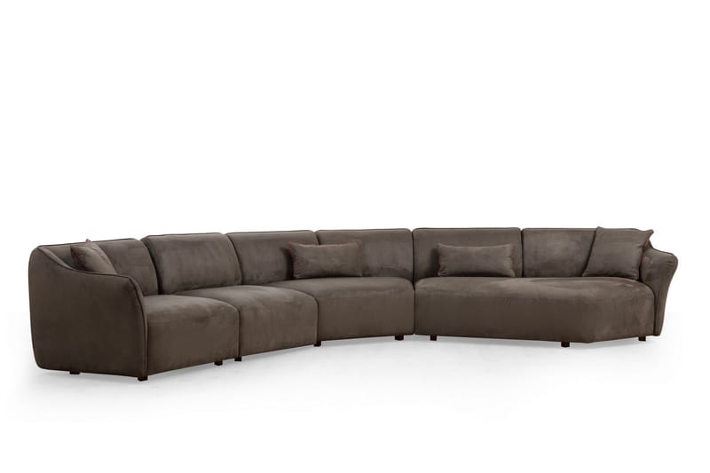 Damor Svängd Soffa 5-sits - Brun - Möbler - Soffa