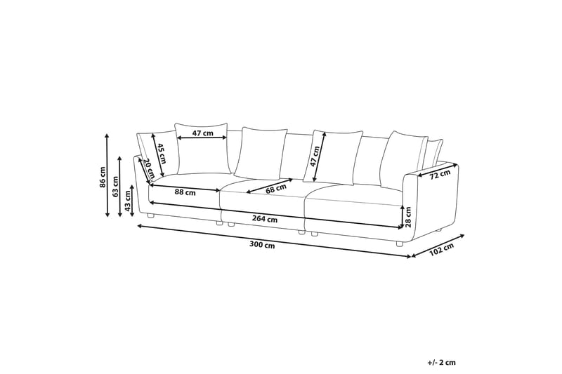 Delisha Soffa 3-sits - Beige/Svart - Möbler - Soffa - 3 sits soffa