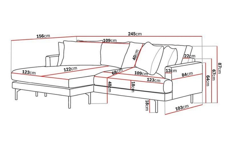 Menard 3-sits Divansoffa - Beige - Möbler - Soffa - Divansoffor & schäslongsoffa - 3 sits soffa med divan