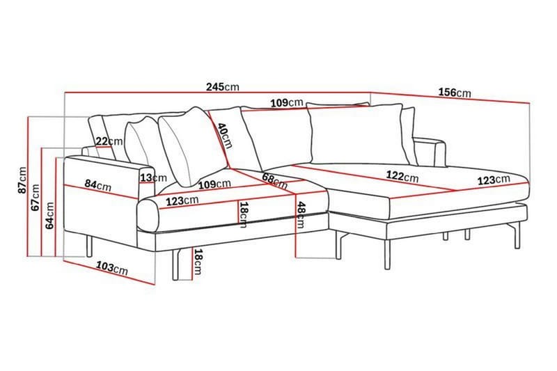 Menard 3-sits Divansoffa - Grå - Möbler - Soffa - Divansoffor & schäslongsoffa - 3 sits soffa med divan