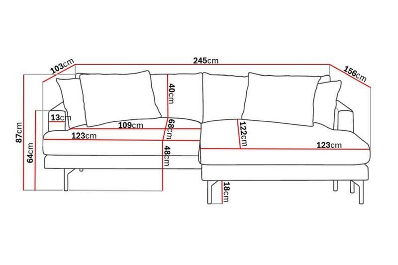 Menard 3-sits Divansoffa - Grå - Möbler - Soffa - Divansoffor & schäslongsoffa - 3 sits soffa med divan