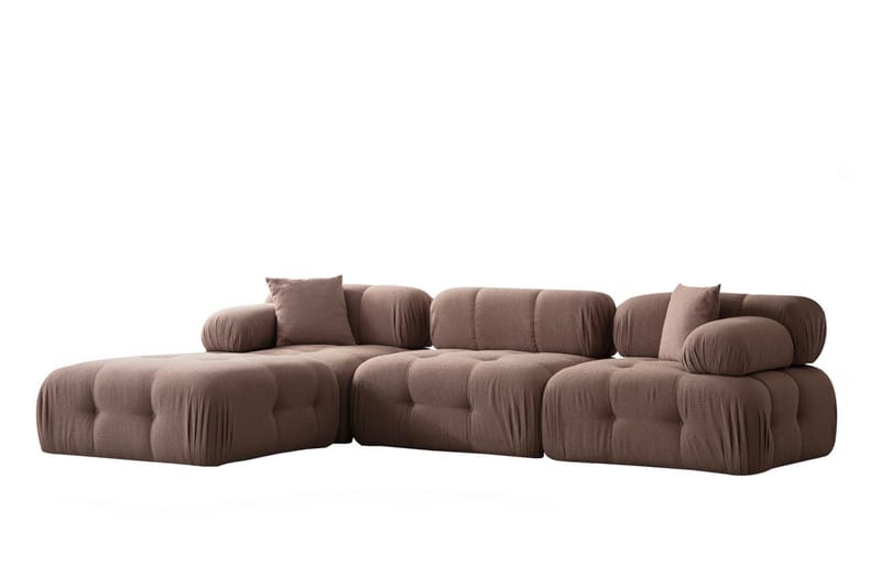 Bengul Divansoffa 3-sits - Brun - Divansoffor & schäslongsoffa - Skinnsoffor - 2 sits soffa med divan - 3 sits soffa med divan - 4 sits soffa med divan - Sammetssoffa