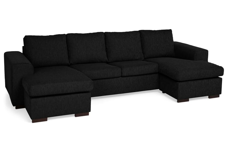 Link Dubbeldivansoffa 4-sits - Svart - Divansoffor & schäslongsoffa - 4 sits soffa med divan