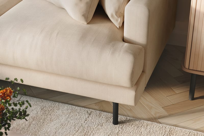 Menard Djup 4-sits Manchester Divansoffa 250 cm - Beige - Möbler - Soffa - Divansoffor & schäslongsoffa - 4 sits soffa med divan