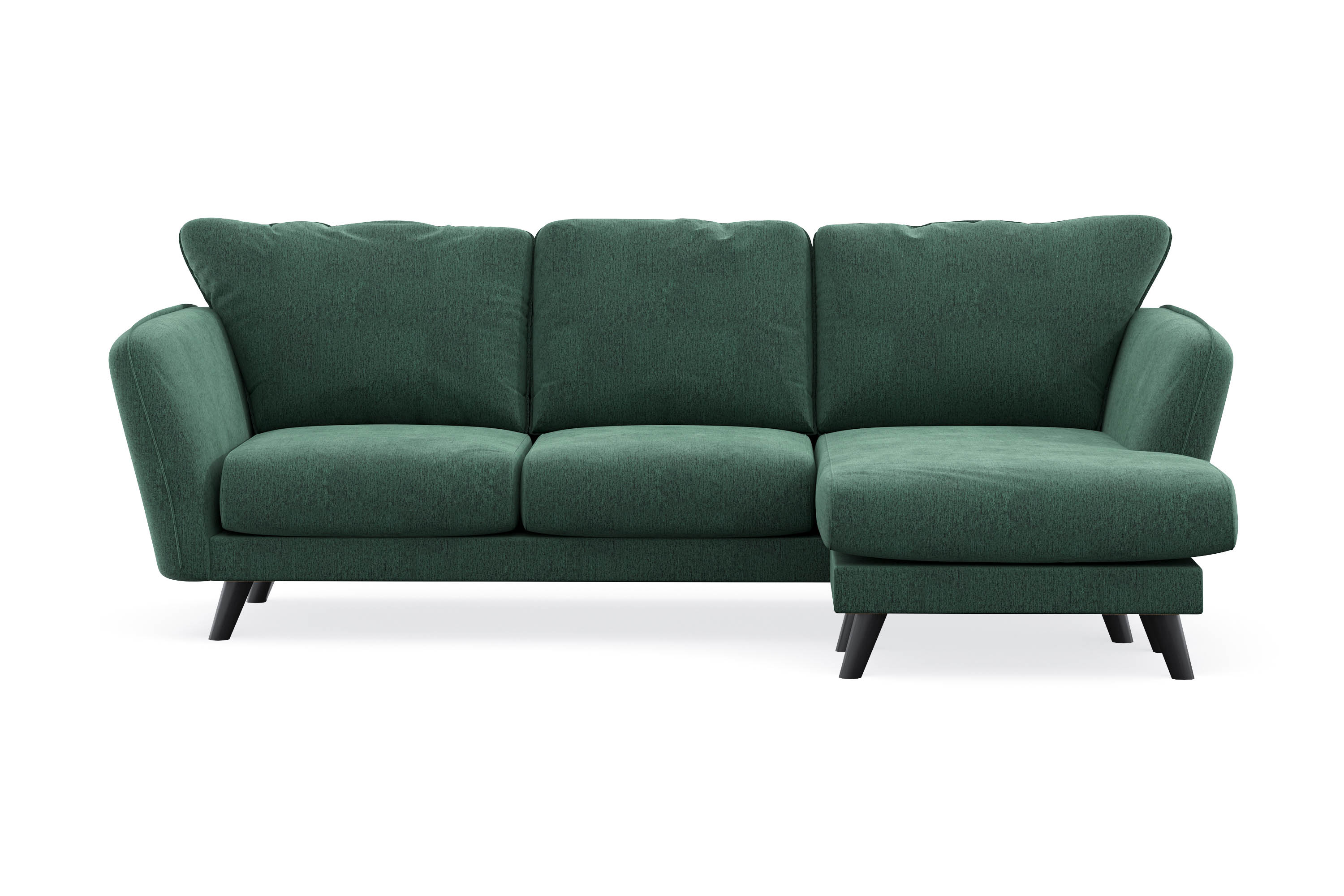 Trend Lyx 3-sits Divansoffa Höger - Grön Sammet 4 sits soffa med divan