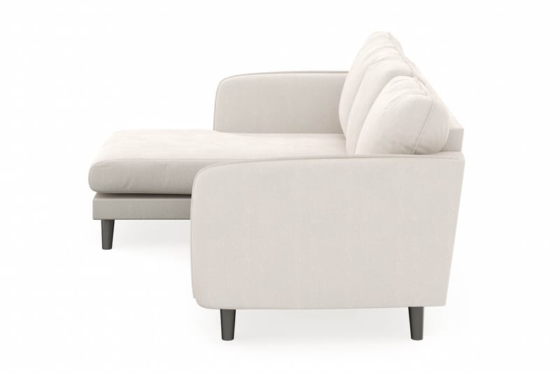 Trend Lyx 3-sits Divansoffa Vänster - Vit Sammet - Möbler - Soffa - Divansoffor & schäslongsoffa