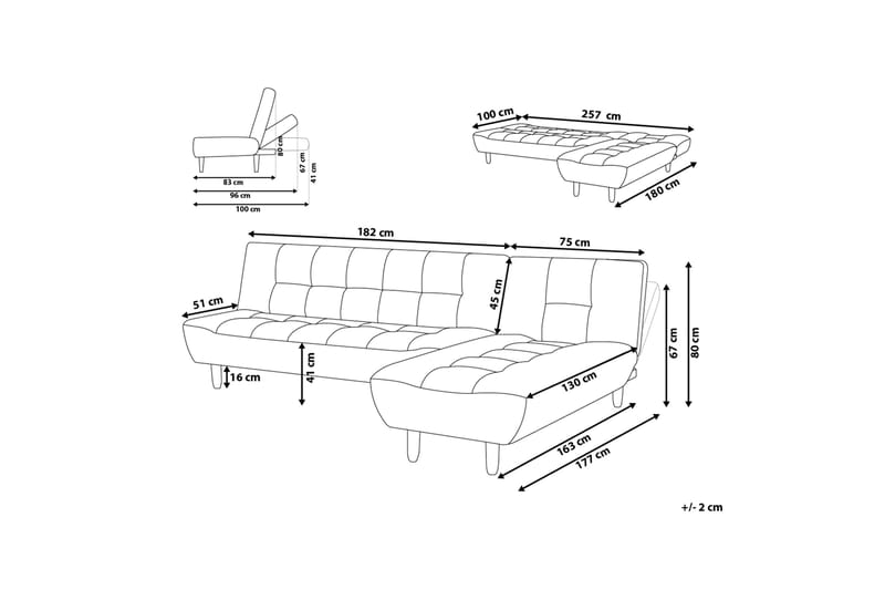 Alsten Divannsoffa 182 cm - Beige - Möbler - Soffa - Divansoffor & schäslongsoffa