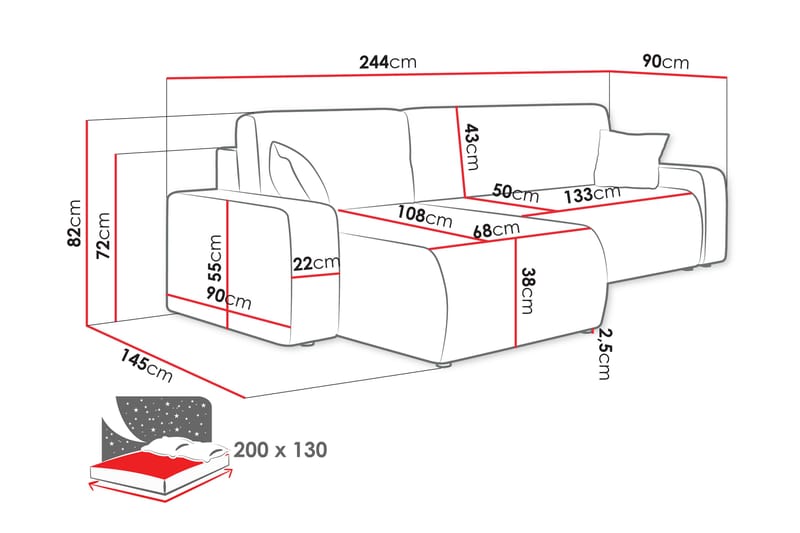 Barile Soffa med Divan 3-sits - Beige - Möbler - Soffa - Divansoffor & schäslongsoffa