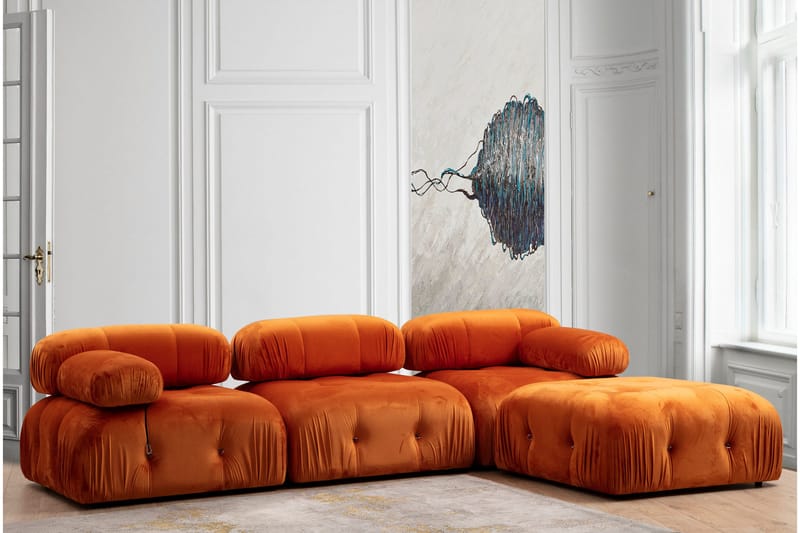 Bengul Bubblig Divansoffa 3-sits 288 cm - Orange - Möbler - Soffa - Divansoffor & schäslongsoffa