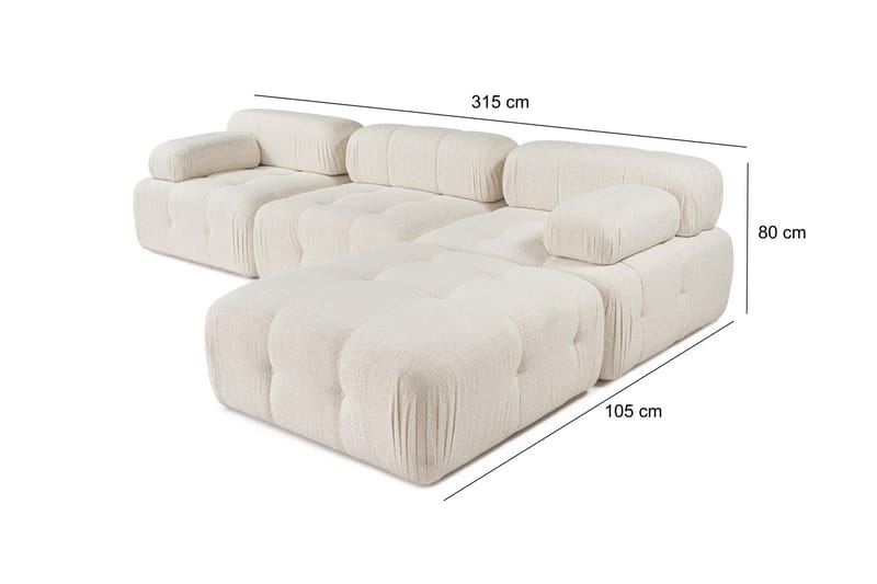 Bengul Bubblig Divansoffa 3 sits 315 cm bred - Ljus / Beige - Möbler - Soffa - Divansoffor & schäslongsoffa