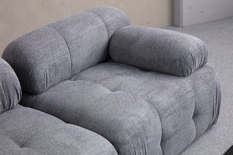 Bengul Soffa med Divan 3-sits - Grå - Möbler - Soffa - Divansoffor & schäslongsoffa